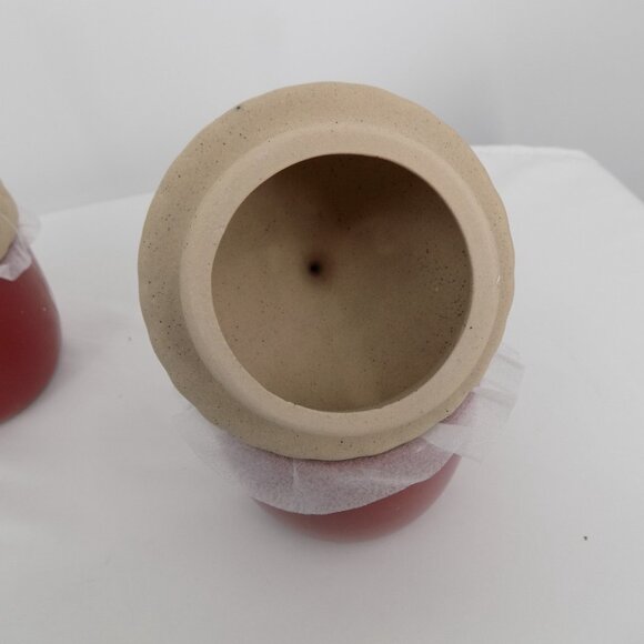 Set of 2 Ashland Heirloom Harvest Decorative Acorn Shaped Red Container 6" New - Picture 5 of 8